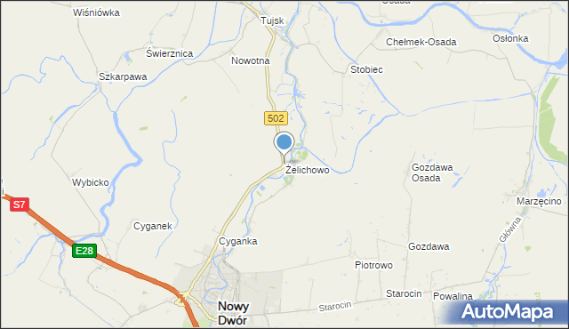 mapa Żelichowo, Żelichowo gmina Nowy Dwór Gdański na mapie Targeo